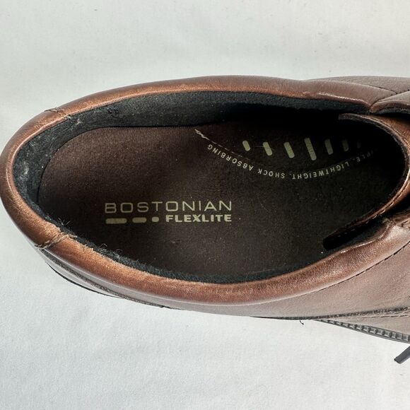 Men's Bostonian Flexlite "Hommes" Brown Leather Dress Shoe 10 1/2M - Picture 6 of 9